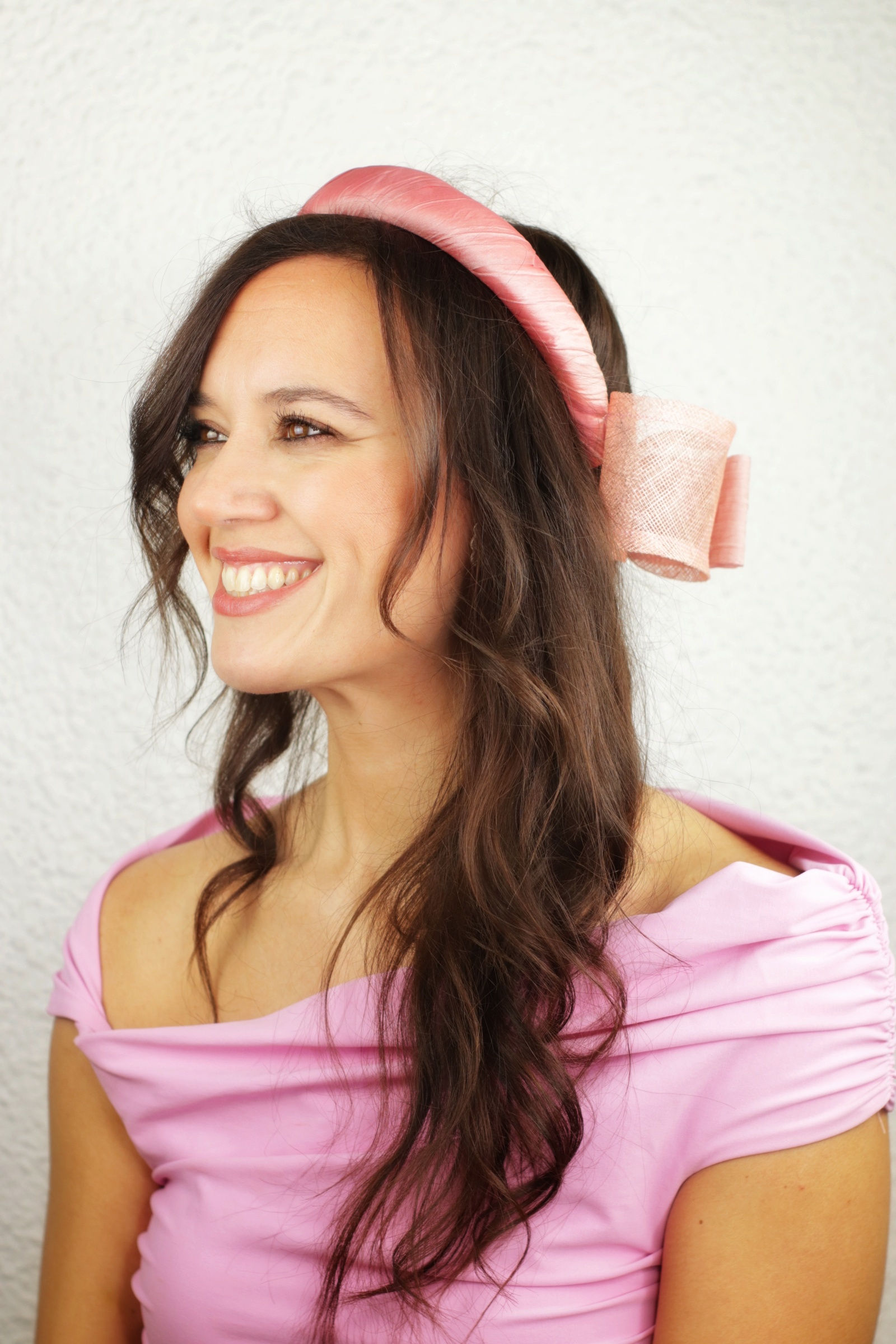 Diadema gordita lazo trasero rosita