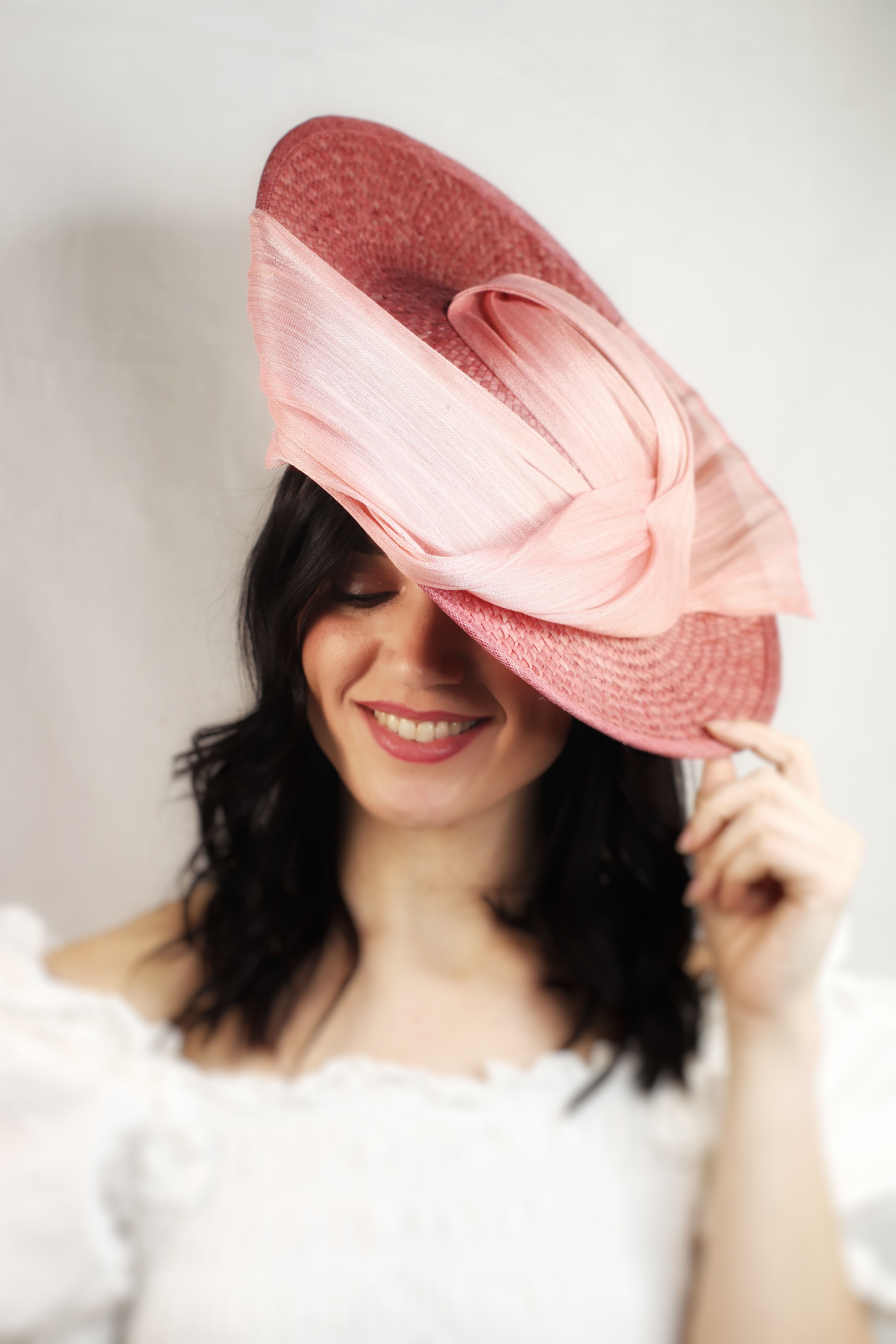 Base lado paja y seda rosa medio