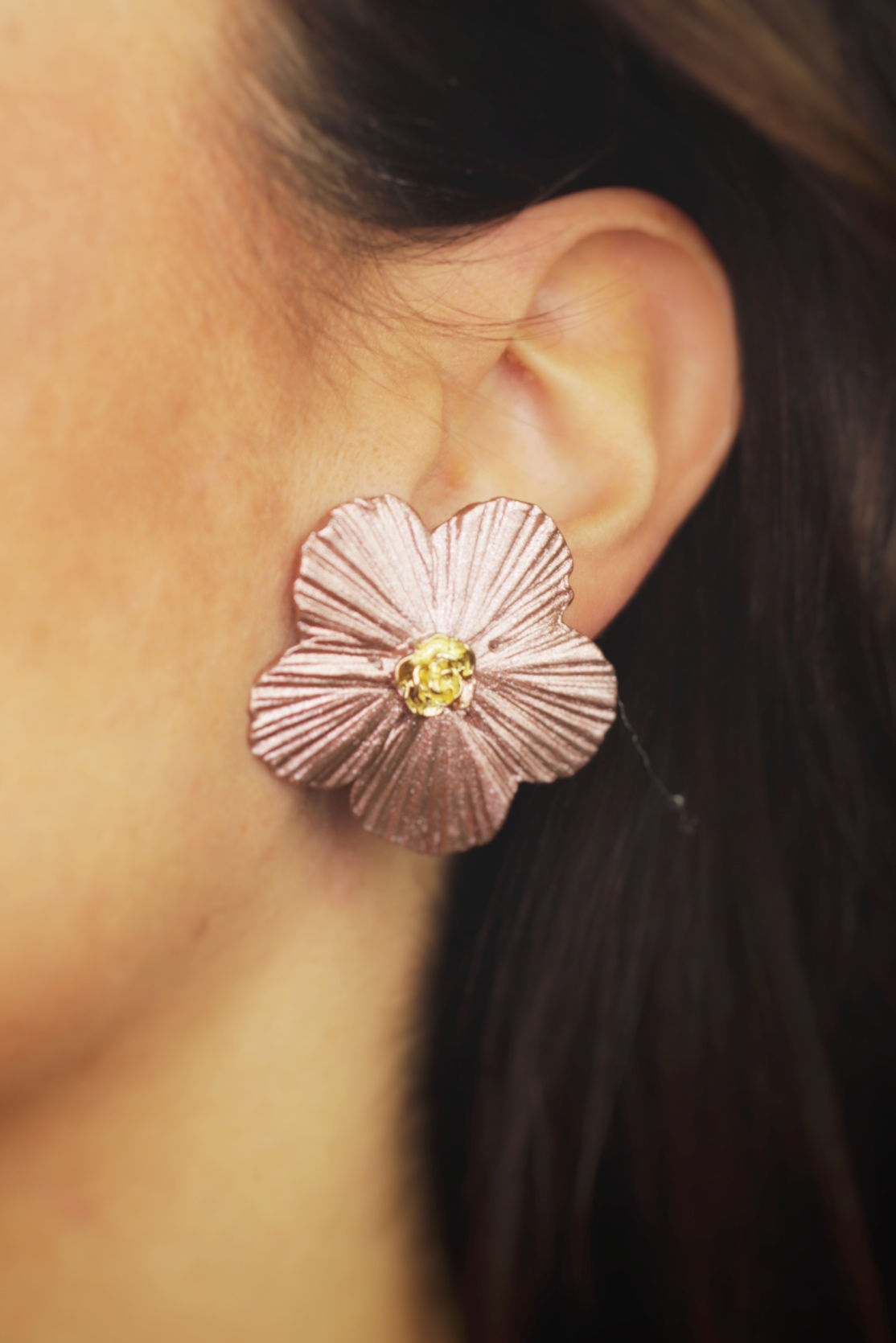 Pendientes Anémona antique pink