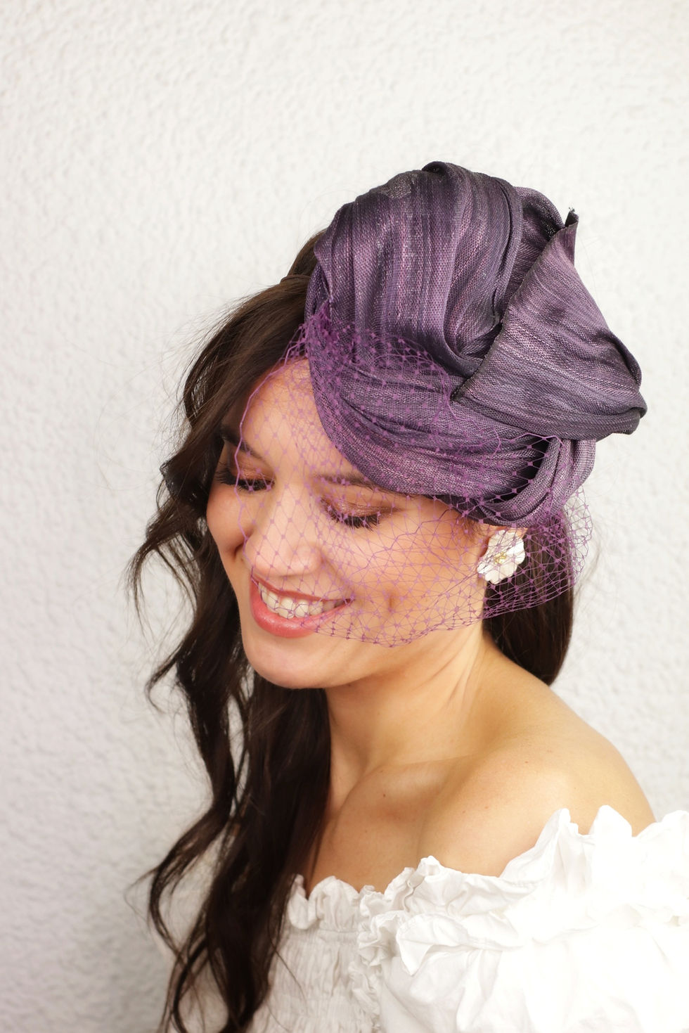 Miniatura: Casquete seda velo morado