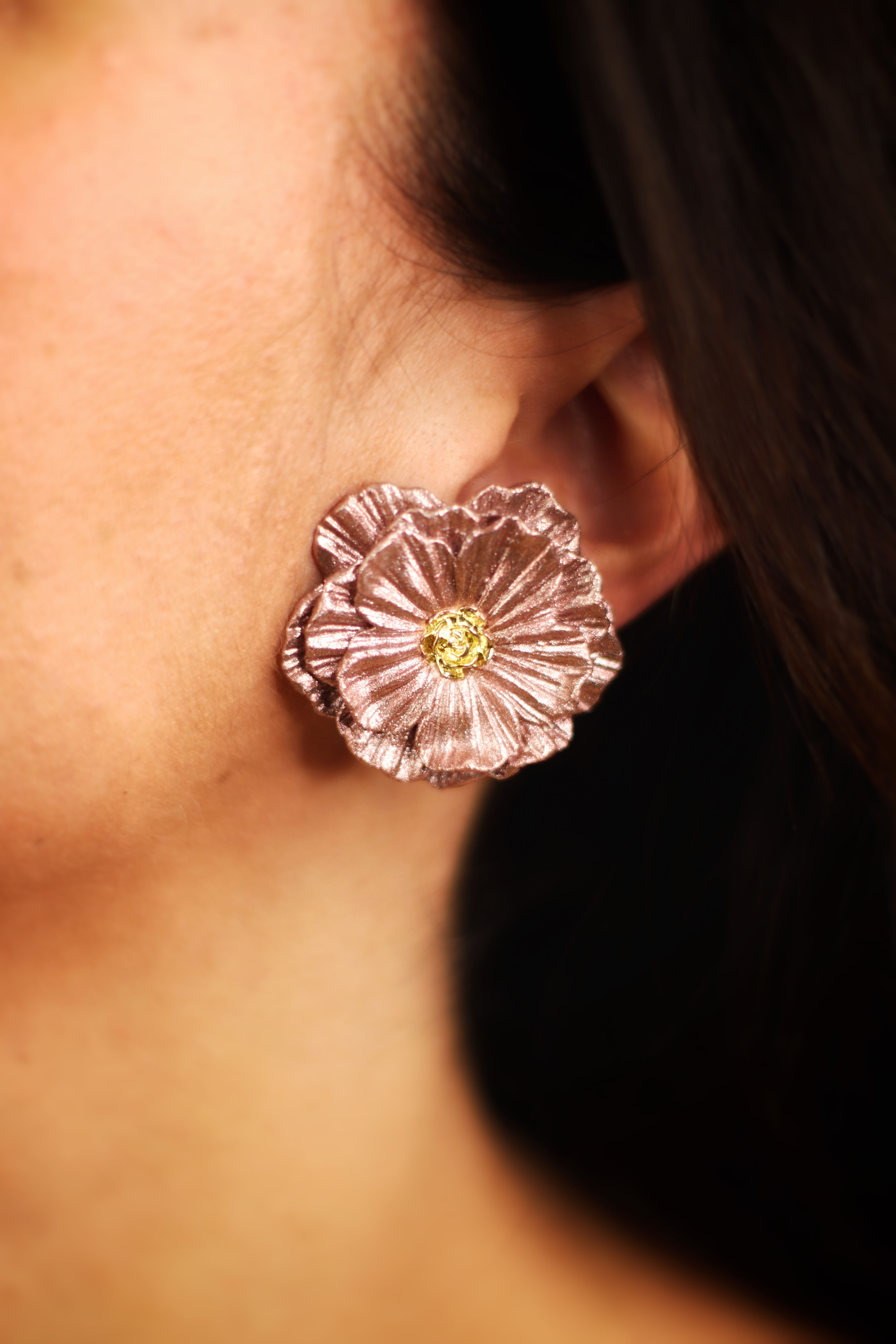 Pendientes Roses rosa vintage