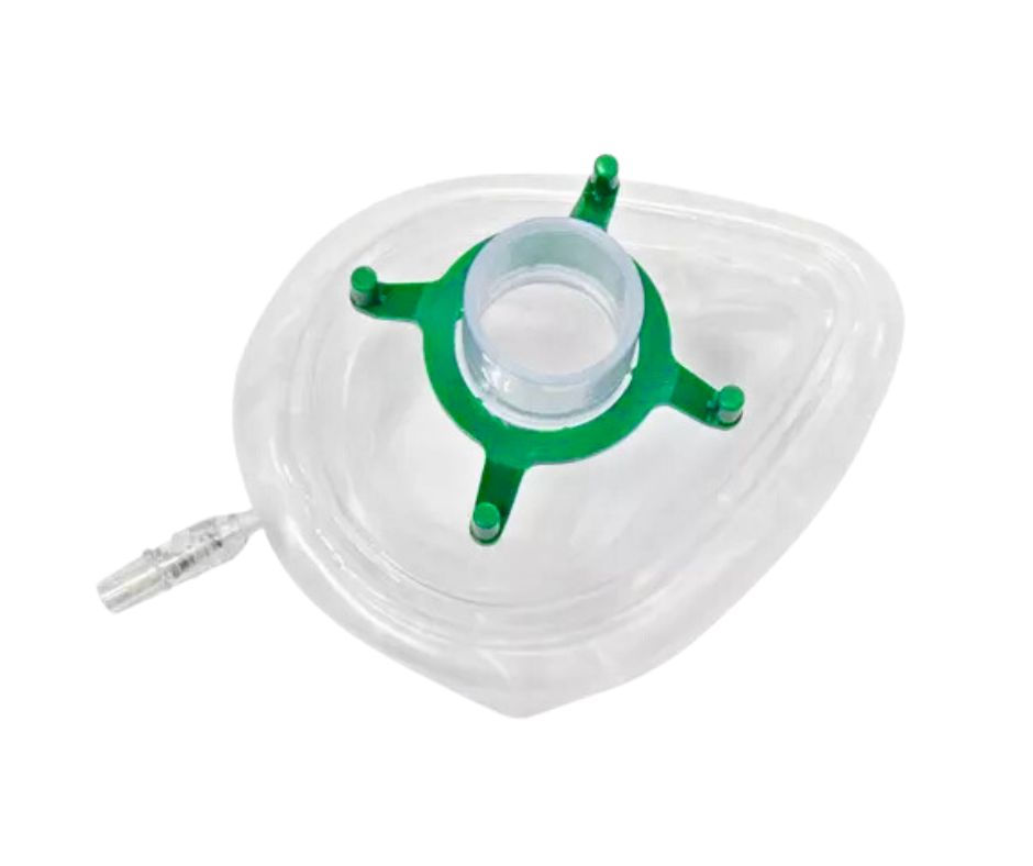Miniatura: Mascarilla desechable para anestesia pediátrica. amarilla