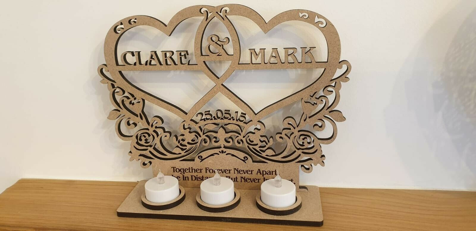 Personalised Tea Light Holder Wedding Anniversary Gift