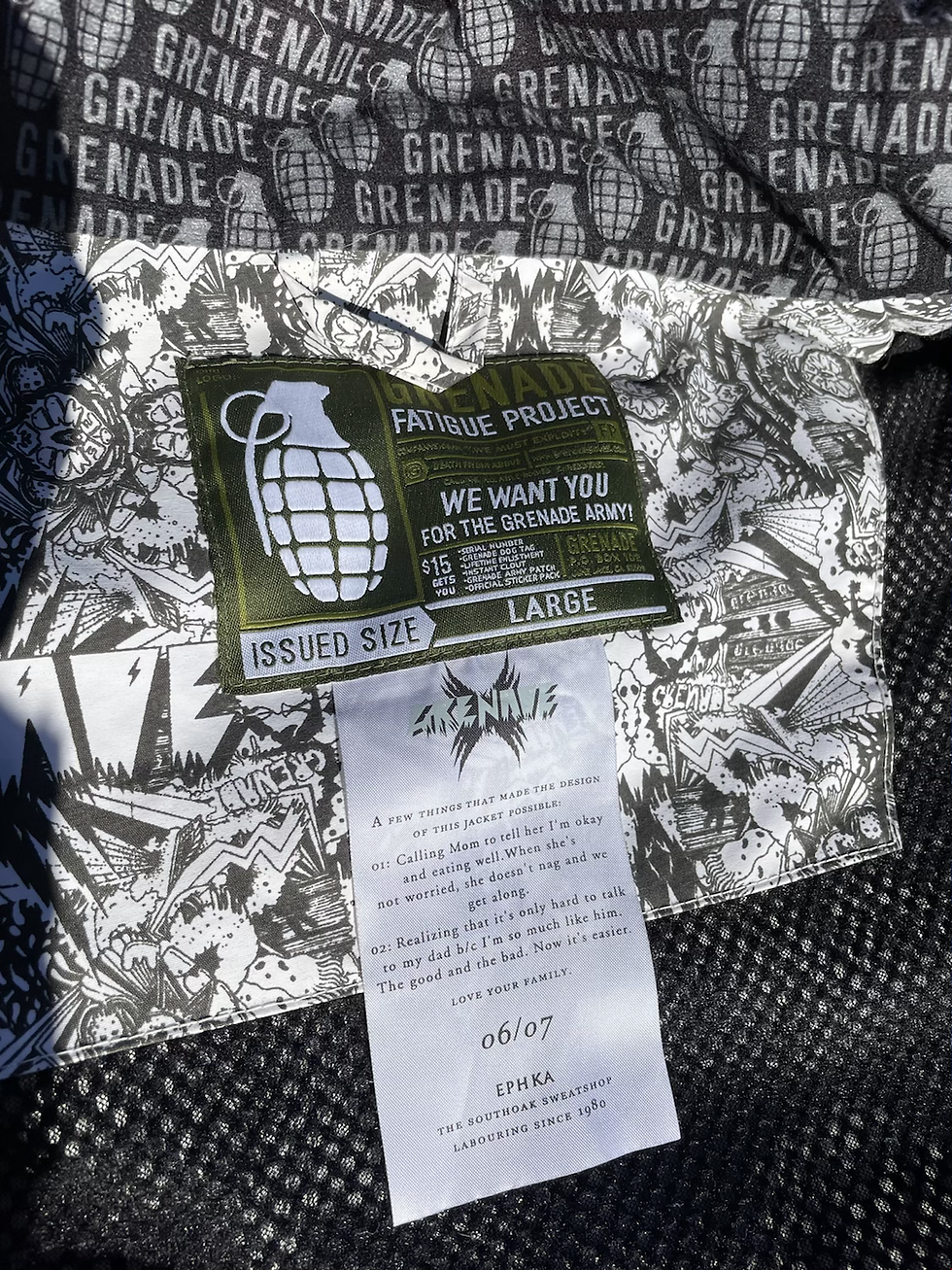 06 Grenade fatigue project size L Thrift Boards