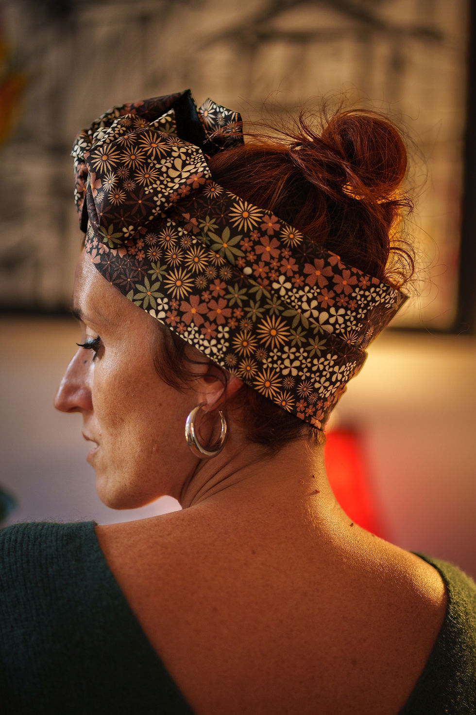 Miniature : Bandeau cheveux XL abstrait bleu