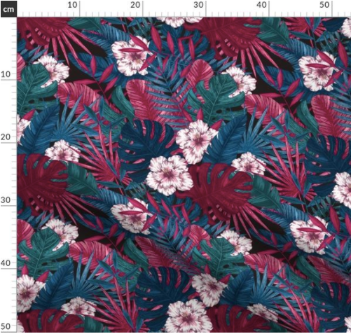 Miniature : Turban reversible tropical et uni bleu marine