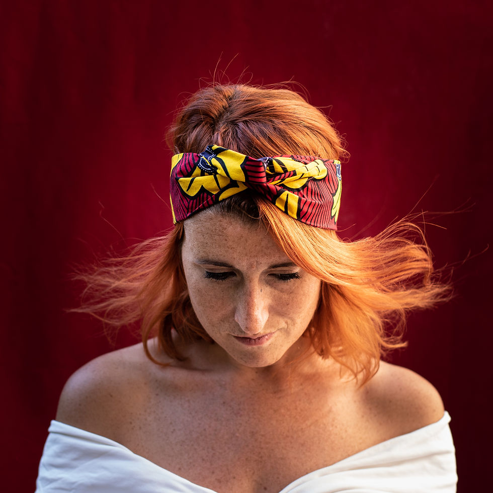 Miniature : Bandeau wax rouge et jaune