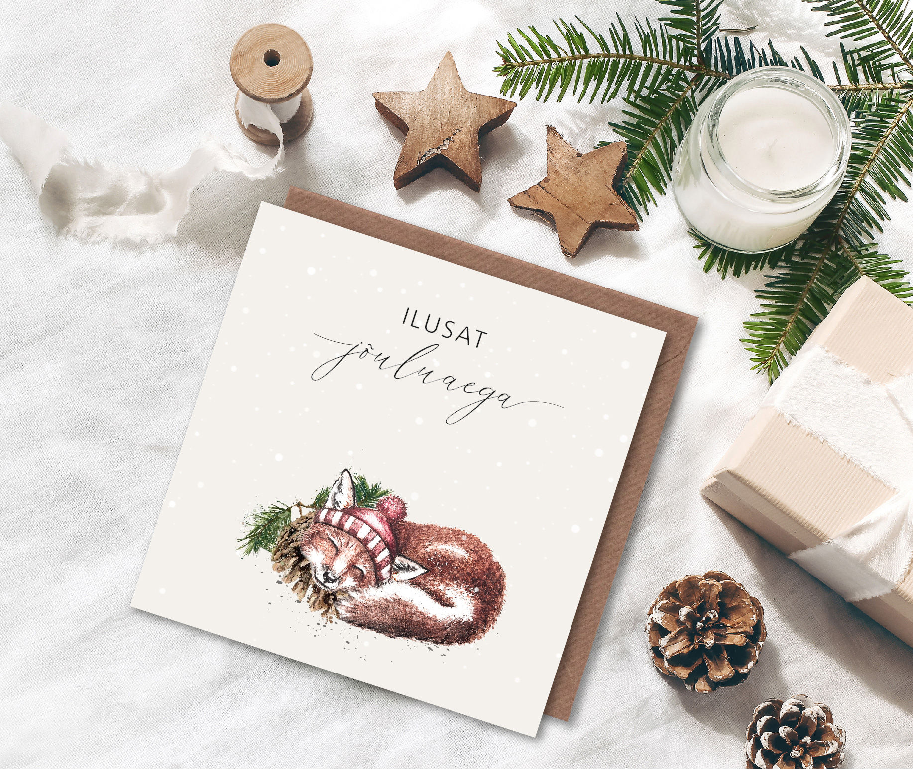 Fox - Christmas Postcard