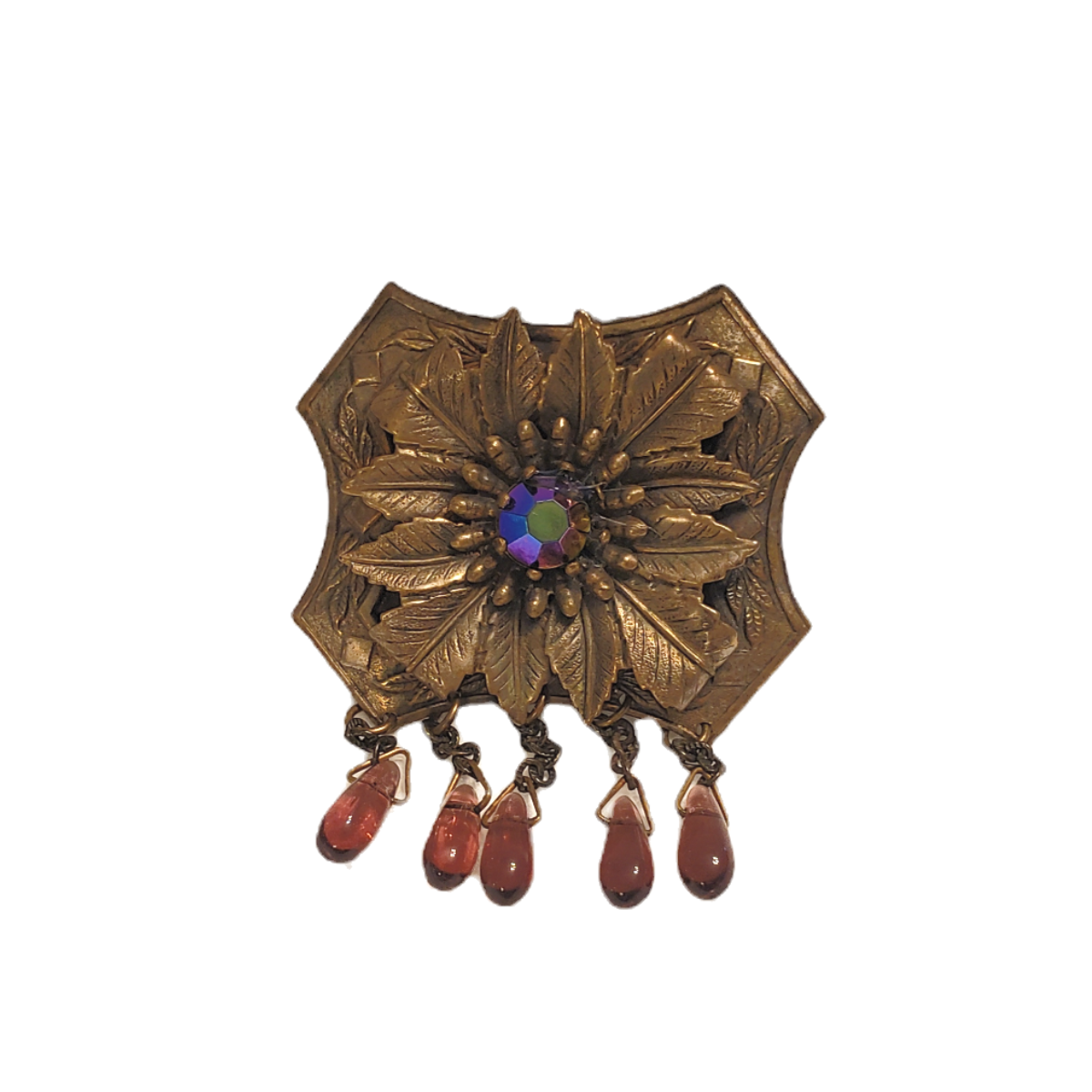 Vintage Antique Gold Square Brooch