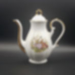 Vintage Porcelain Courting Couple Coffee Tea Pot Fragonard Gold Gild