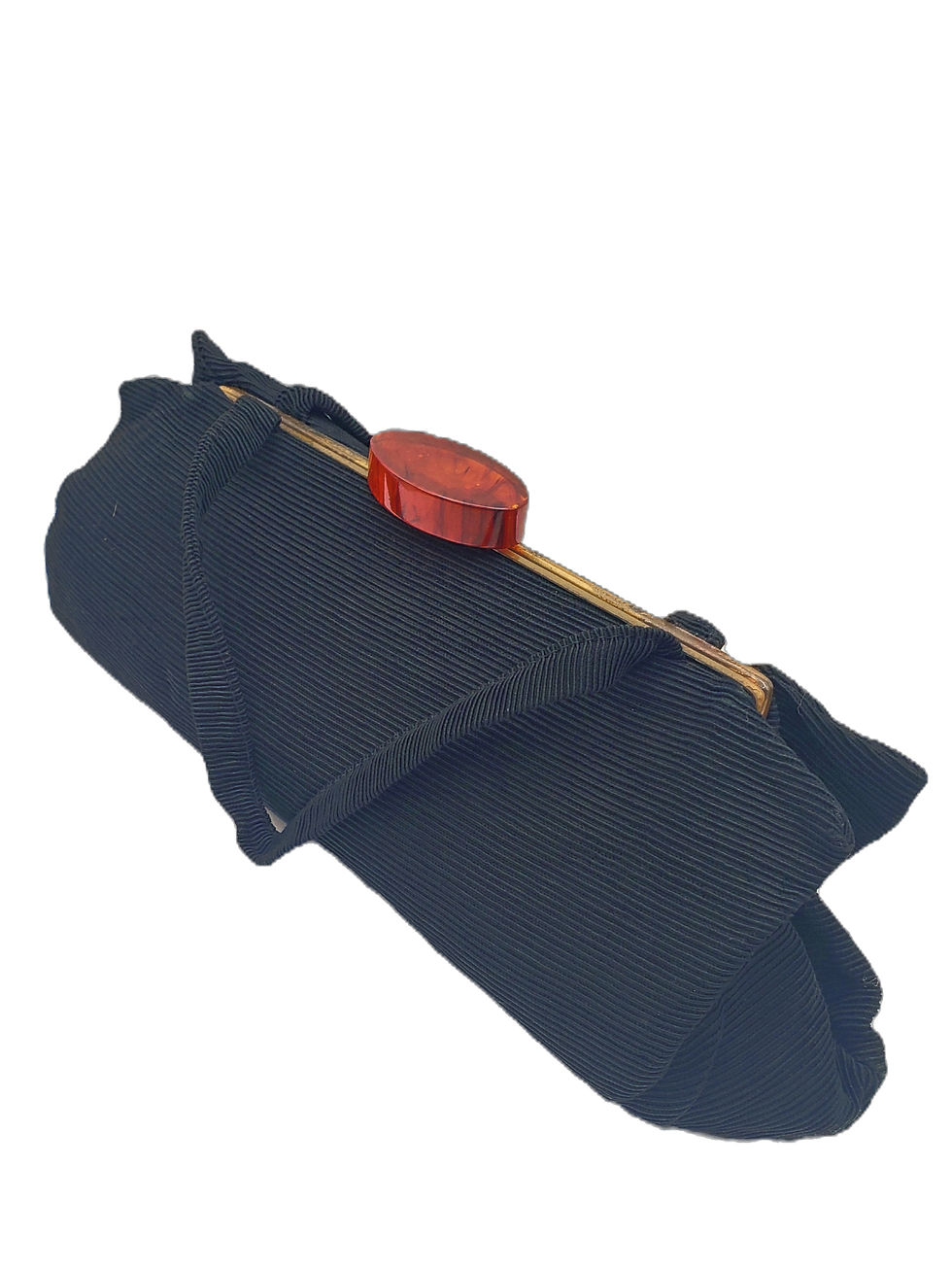 Thumbnail: Vintage Black Corde Evening Bag side view