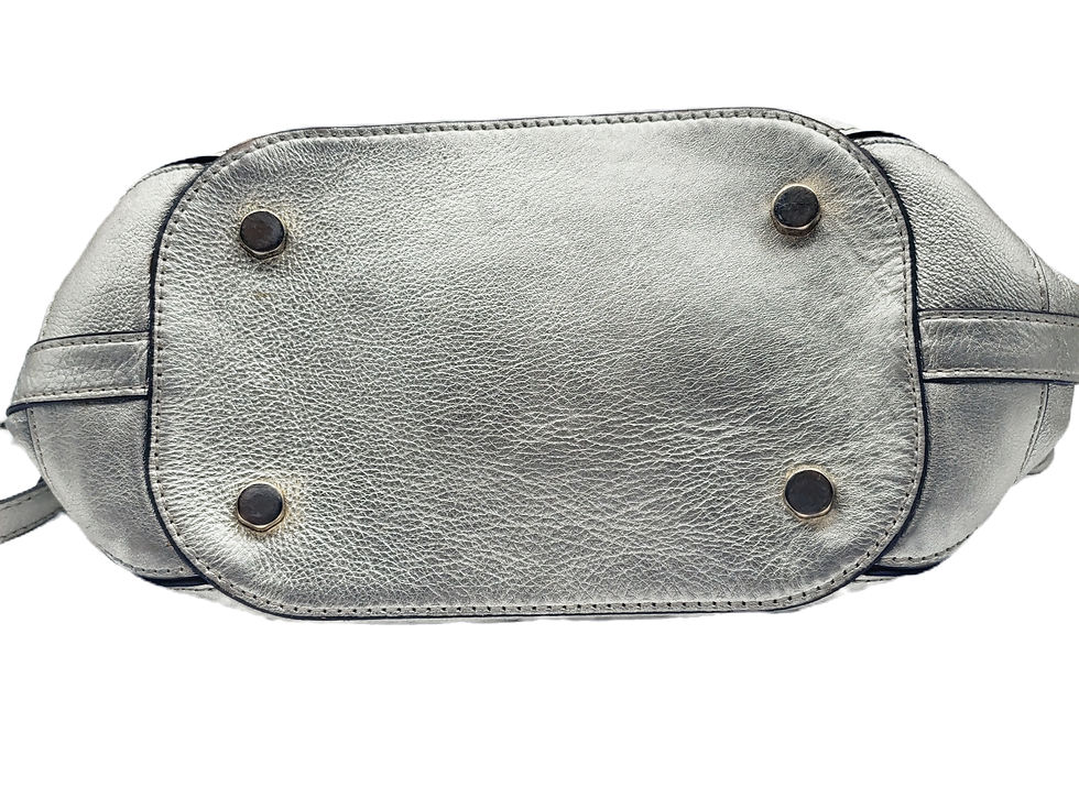 Thumbnail: Rebecca MInkoff  Fiona Silver Bucket Bag bottom view
