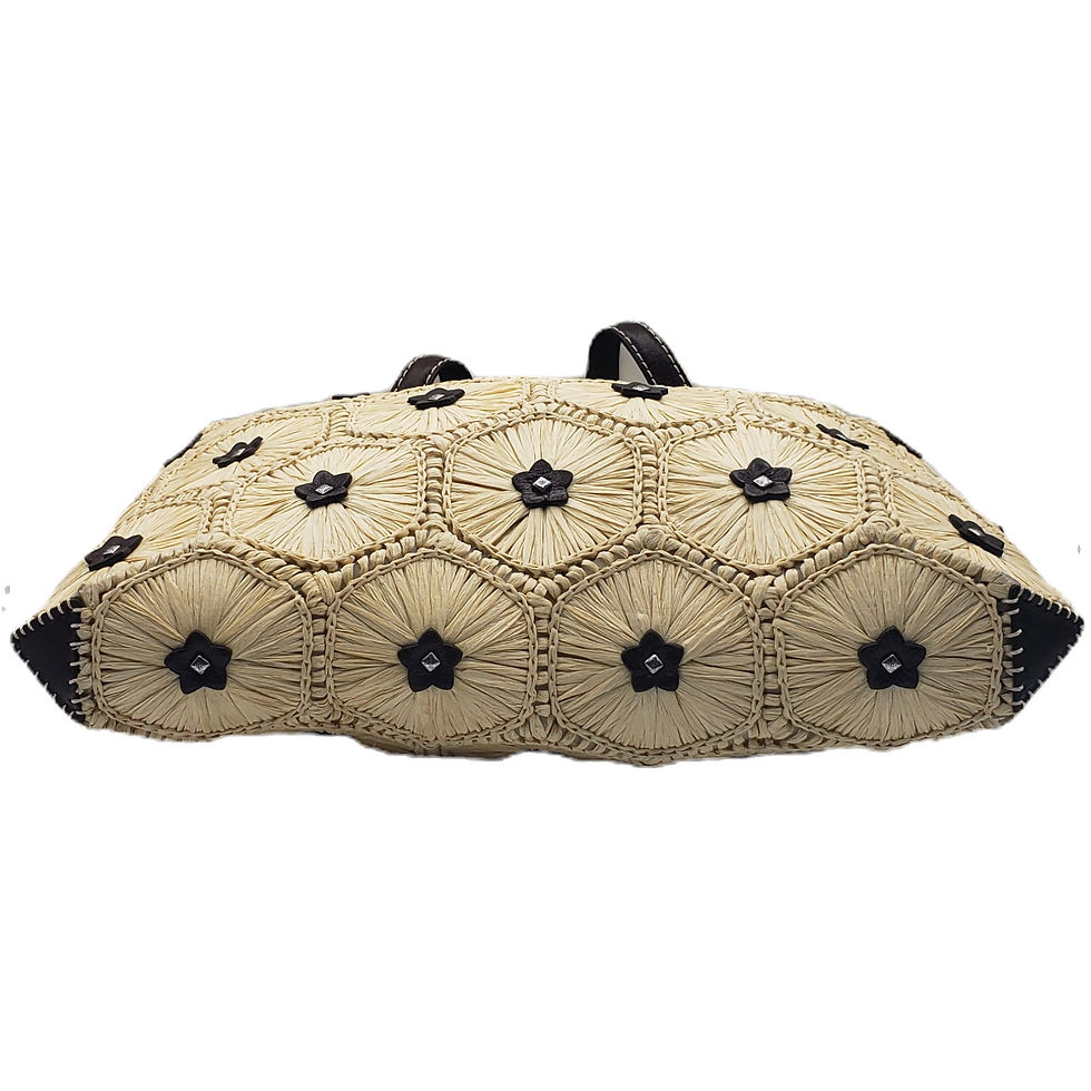 Thumbnail: Brighton Woven Straw & Leather Tote Bag