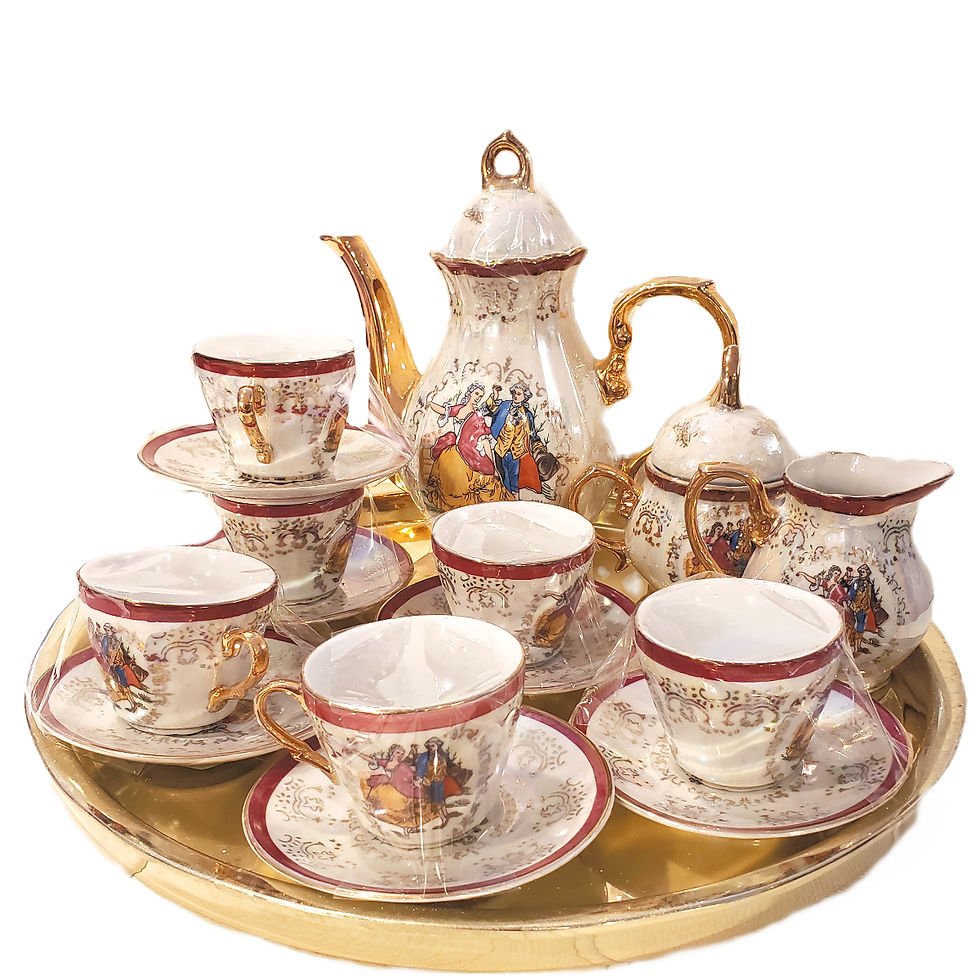 Vintage Courting Couple Porcelain Tea Set