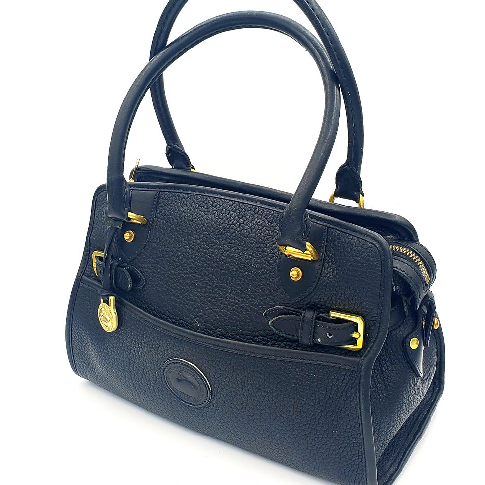 Vintage Dooney and Bourke Black Pebble Leather Satchel