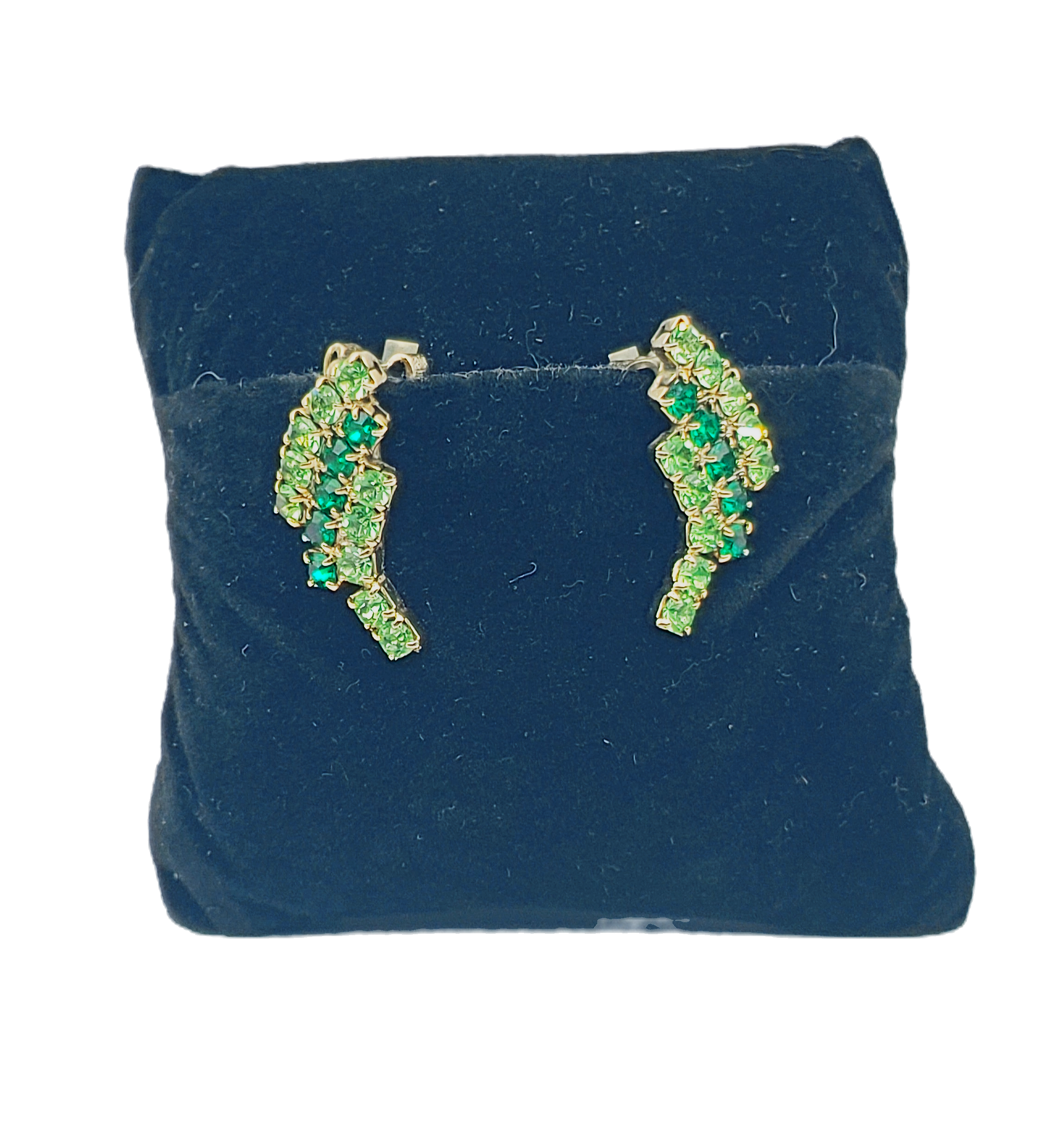 Vintage Green Rhinestone Earrings