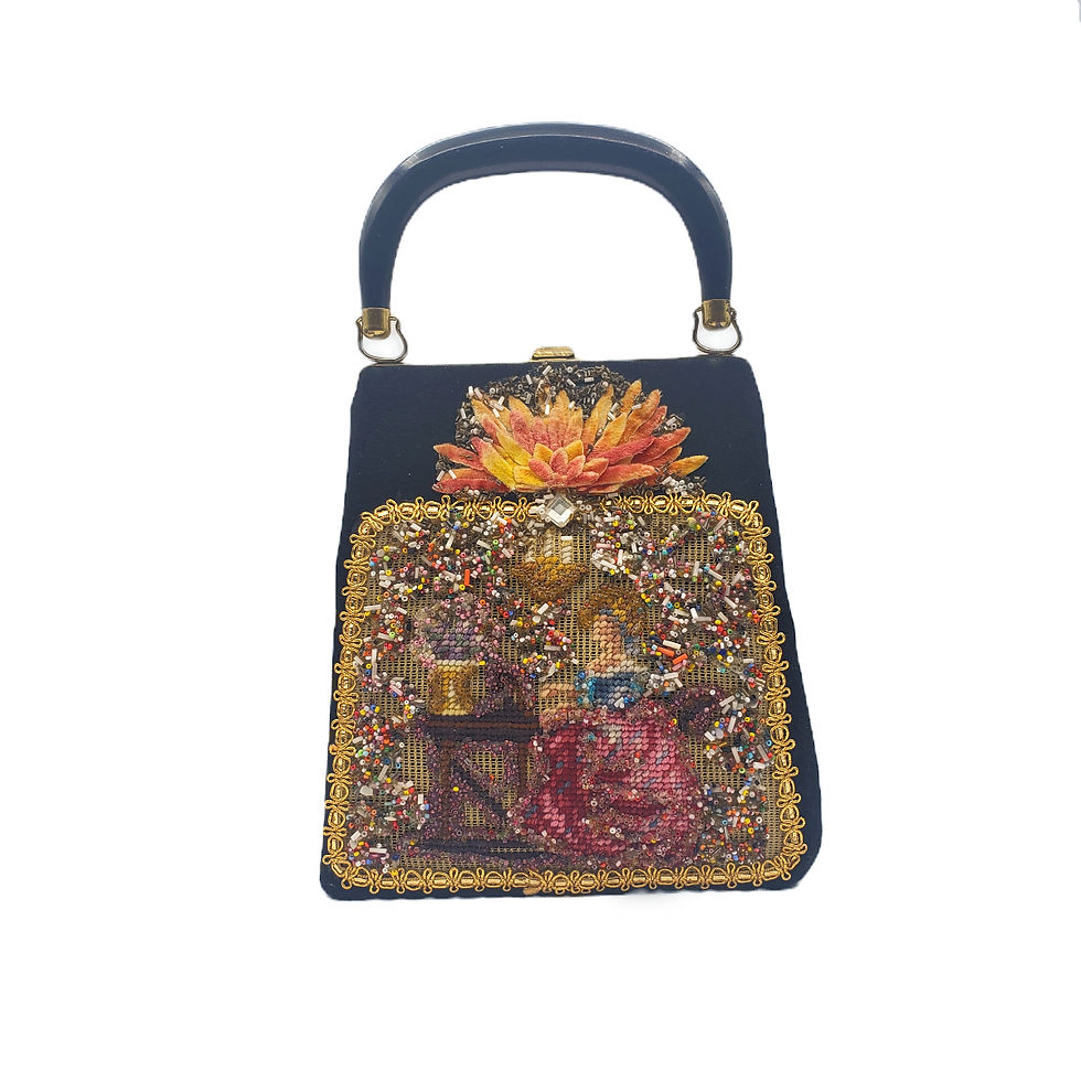 Vintage Bead Embroidered Needlepoint Purse