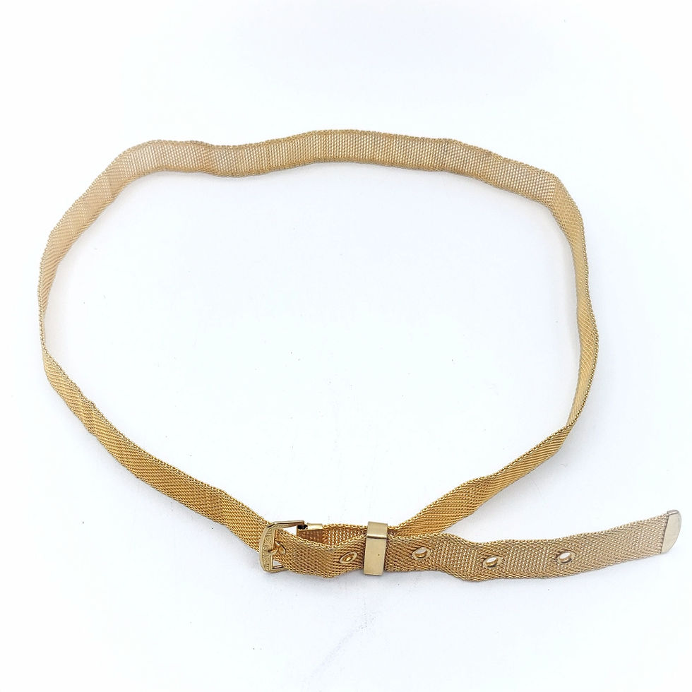 Thumbnail: Vintage 1960's Gold Tone Metal Mesh Adjustable Waist Belt