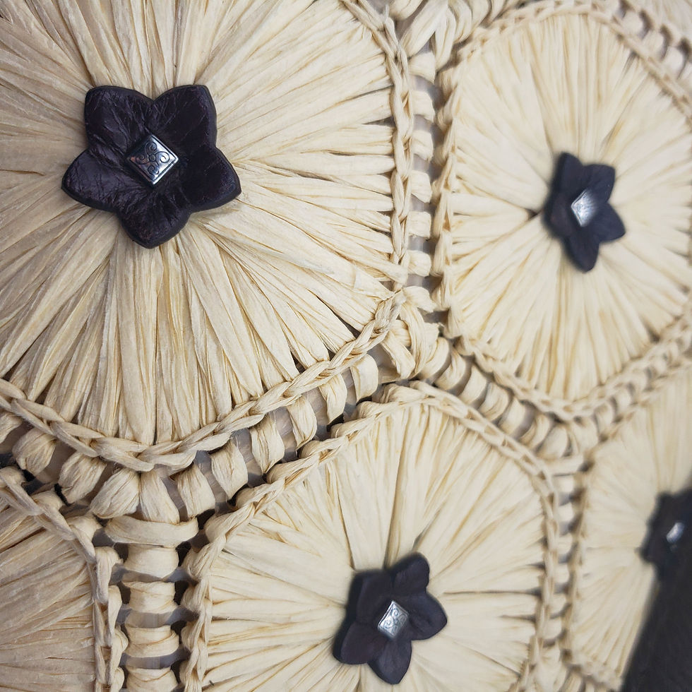 Thumbnail: Brighton Woven Straw & Leather Tote Bag