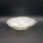 Vintage Anchor Hocking Grape Milk Glass Bowl Gold Rim