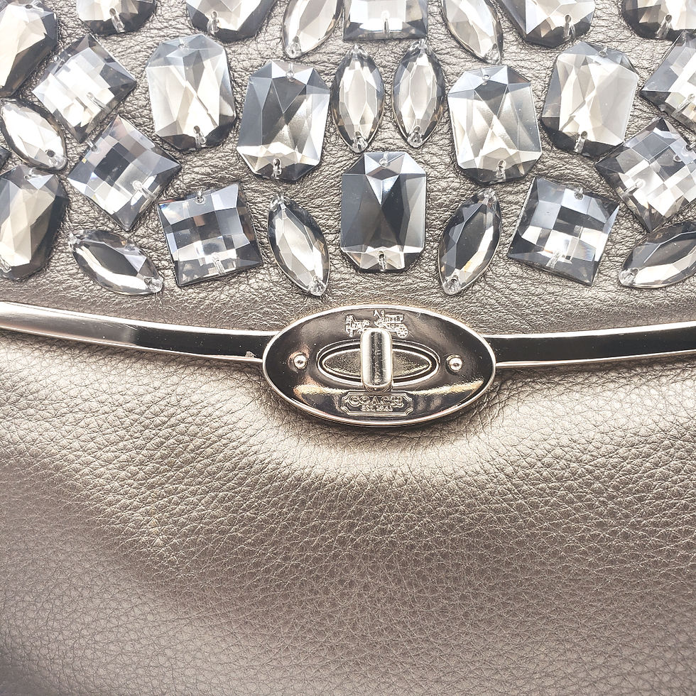 Thumbnail: Coach Madison Jeweled Bronze Leather Shoulder Bag