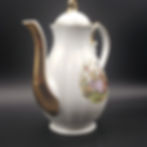 Vintage Porcelain Courting Couple Coffee Tea Pot Fragonard Gold Gild