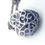 Thumbnail: 925 silver encased purple glass heart pendant with marcasite detail ornate design on 925 chain close up marking