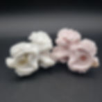 Vintage 1950s Lefton Spaghetti Poodle Salt and Pepper Shakers Pink White