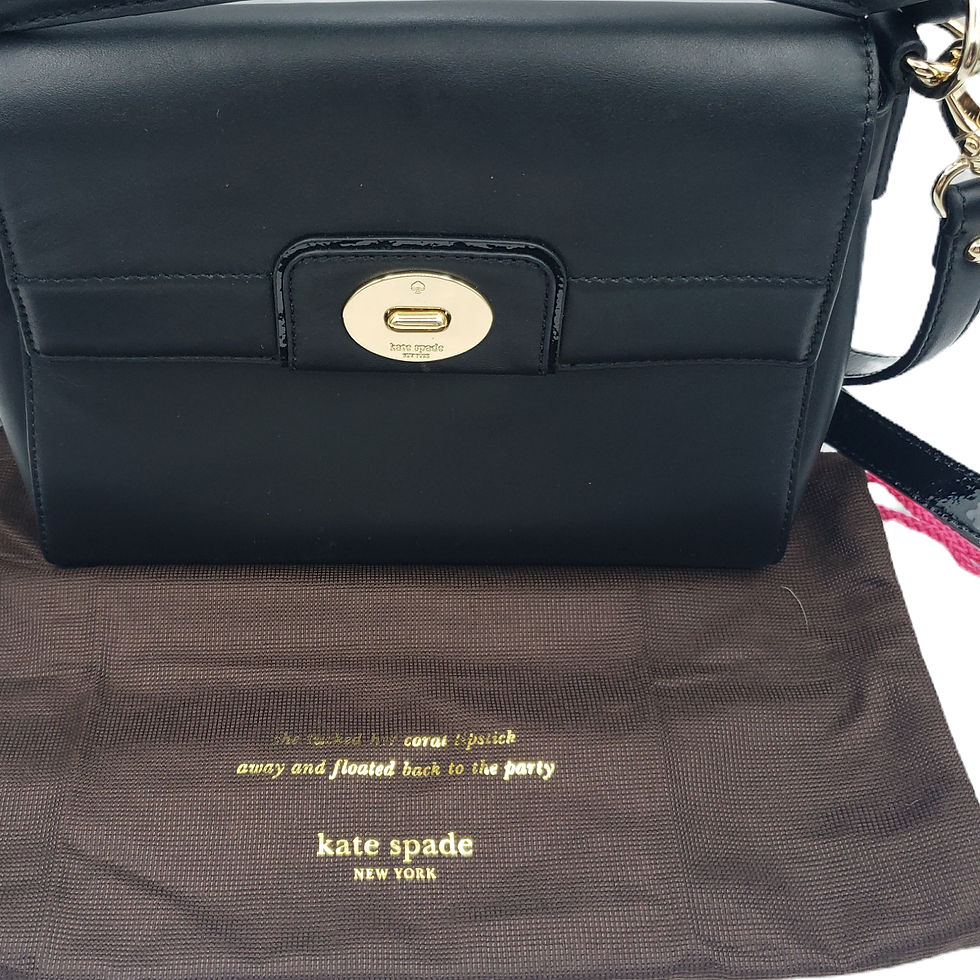 Thumbnail: Kate Spade Hampton Road Janie Black Leather Satchel Crossbody Bag
