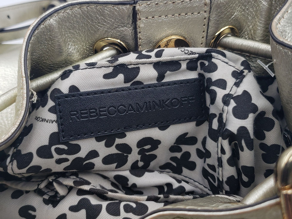 Thumbnail: Rebecca MInkoff  Fiona Silver Bucket Bag label view