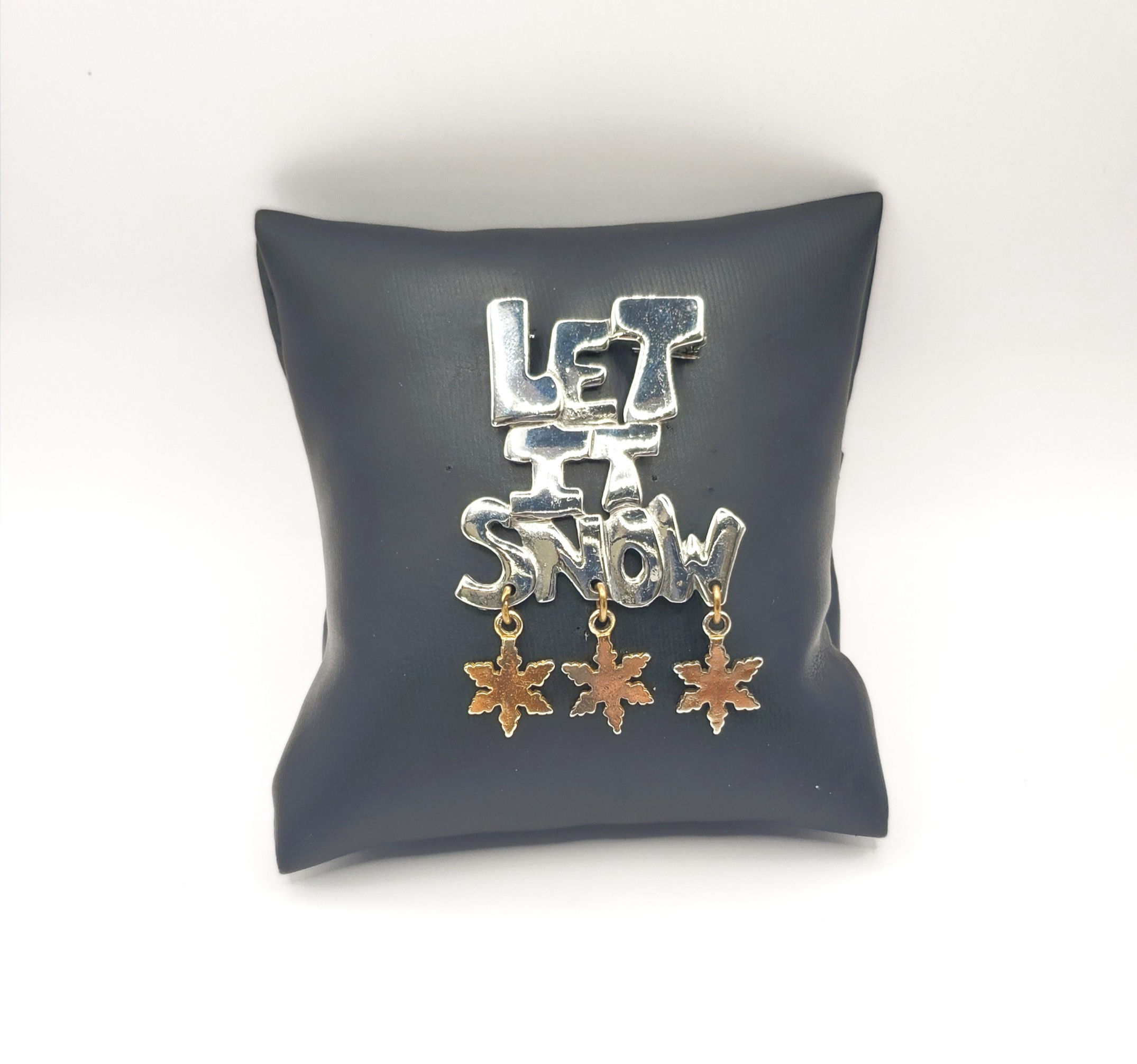 Holiday Let It Snow Festive Brooch Pin