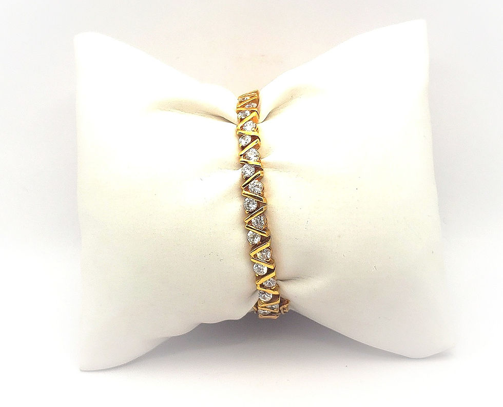 925 Silver crystal rhinestone tennis bracelet close up