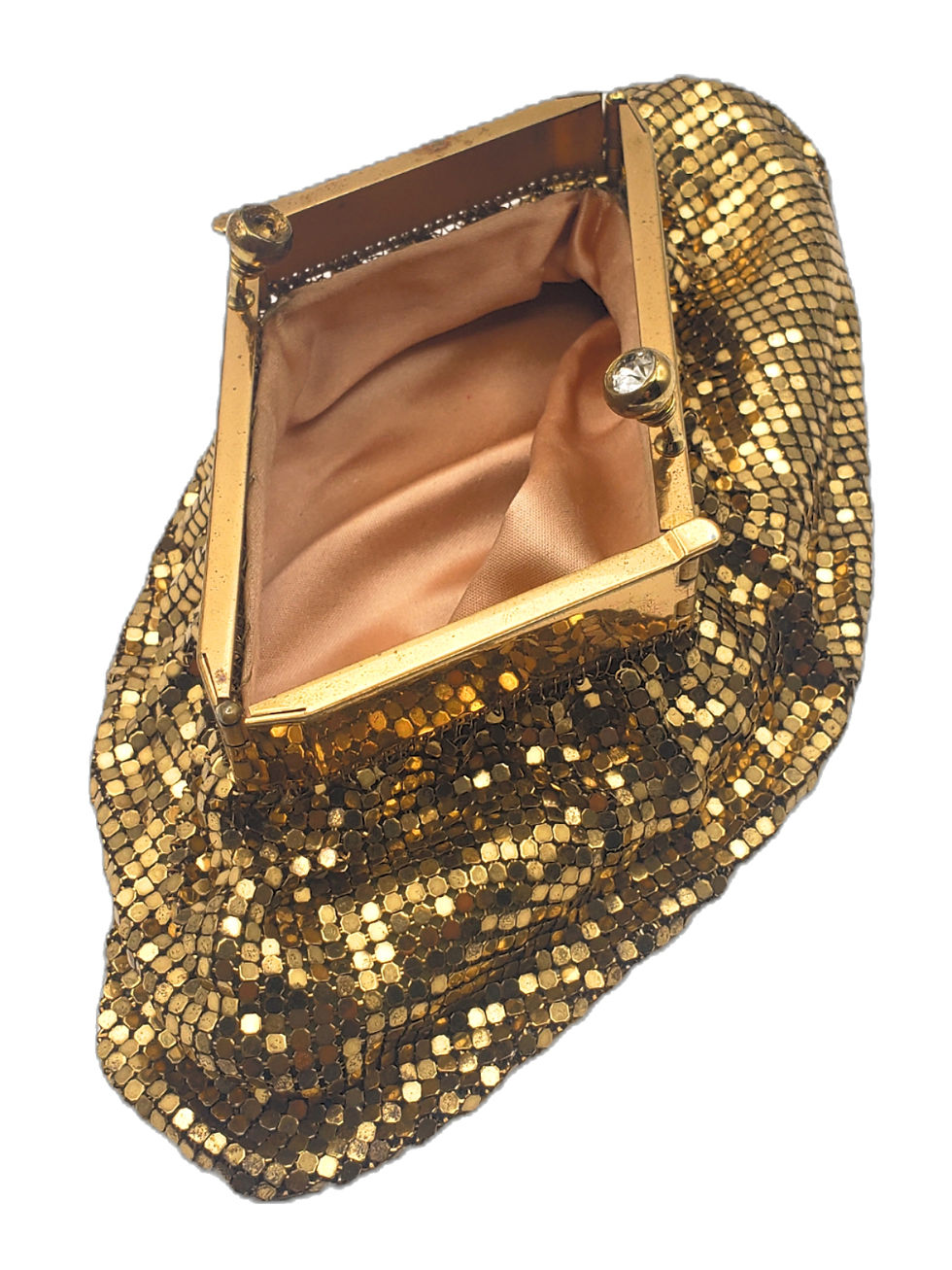 Thumbnail: Vintage Duramesh Gold Mesh Purse Accessory Puch