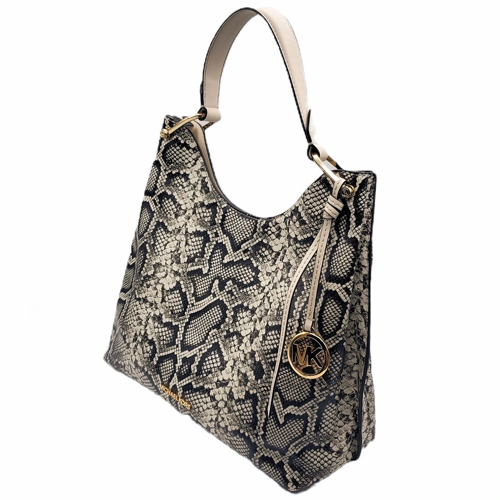 Michael Kors Joan Large Slouchy Shoulder Bag Python Emobossed Leather