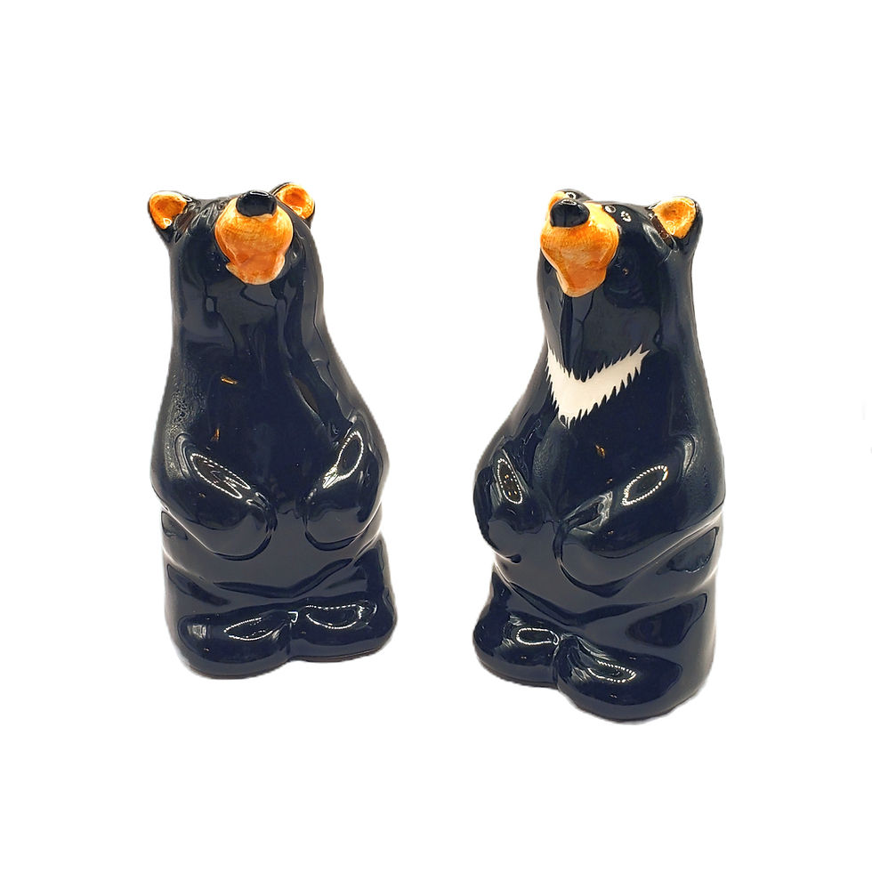 Vintage Black Bear Salt & Pepper Shaker Set