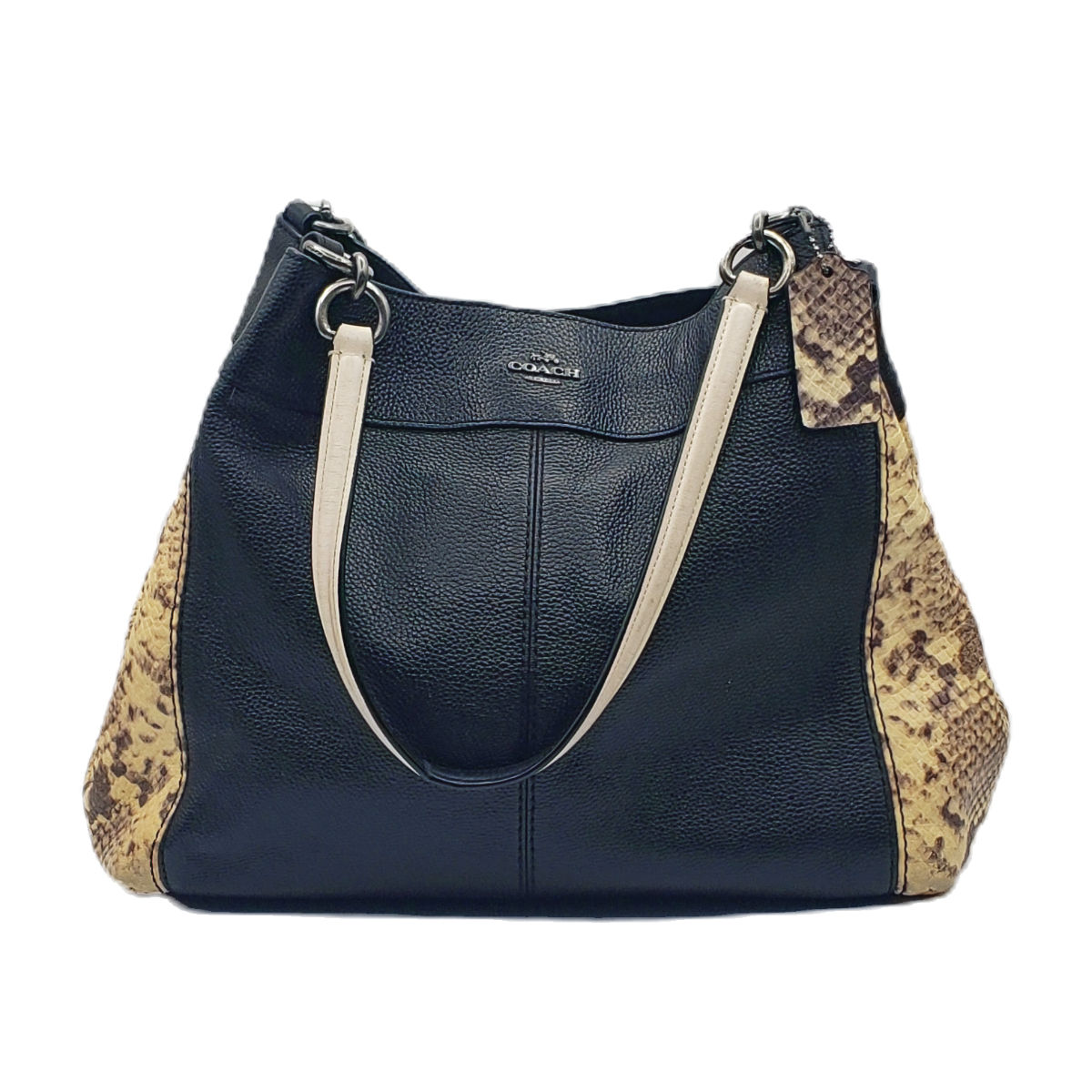 Coach Black Lexy Snake Emobossed Shoulder Bag