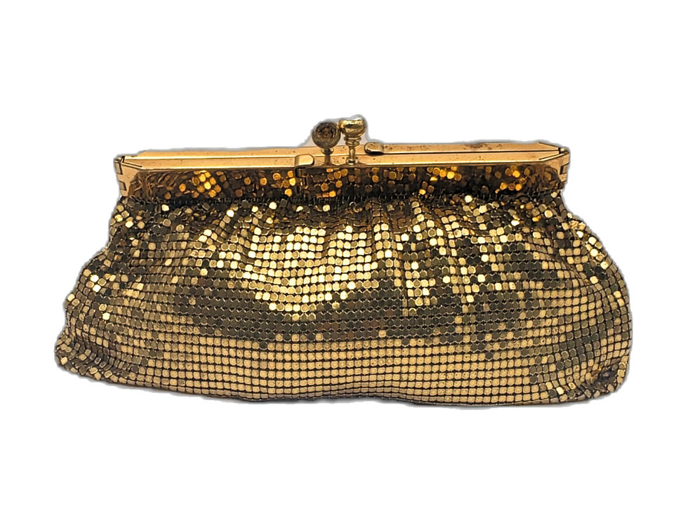 Thumbnail: Vintage Duramesh Gold Mesh Purse Accessory Puch