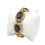 Thumbnail: Vintage Czech Blue Glass Gold Tone Filigree Bracelet
