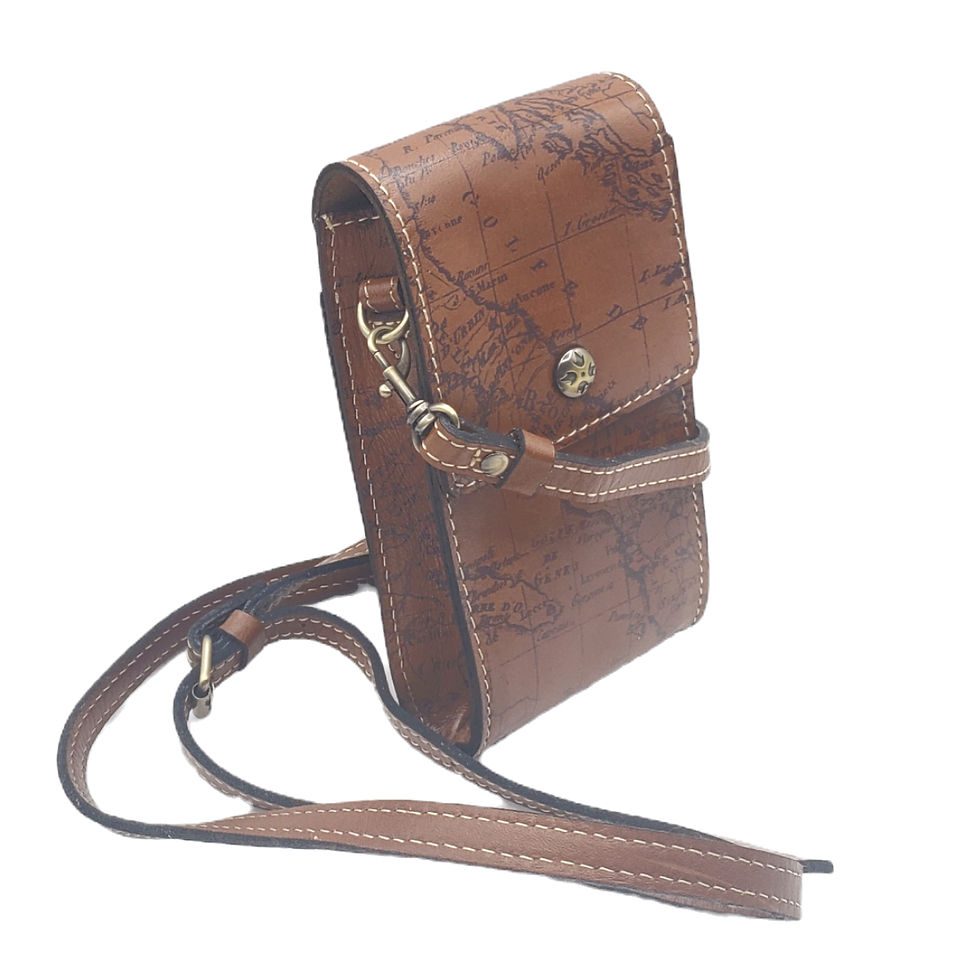 Patricia Nash Riot Rust Signature Map Leather Crossbody Phone Bag A02718 NWOT