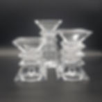 Vtg. Shannon Crystal by Godinger Pagoda Candle Holders Set of 3 Reversible