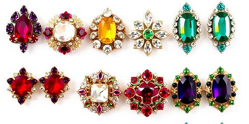20 pairs of colorful rhinestone vintage earrings.jpg