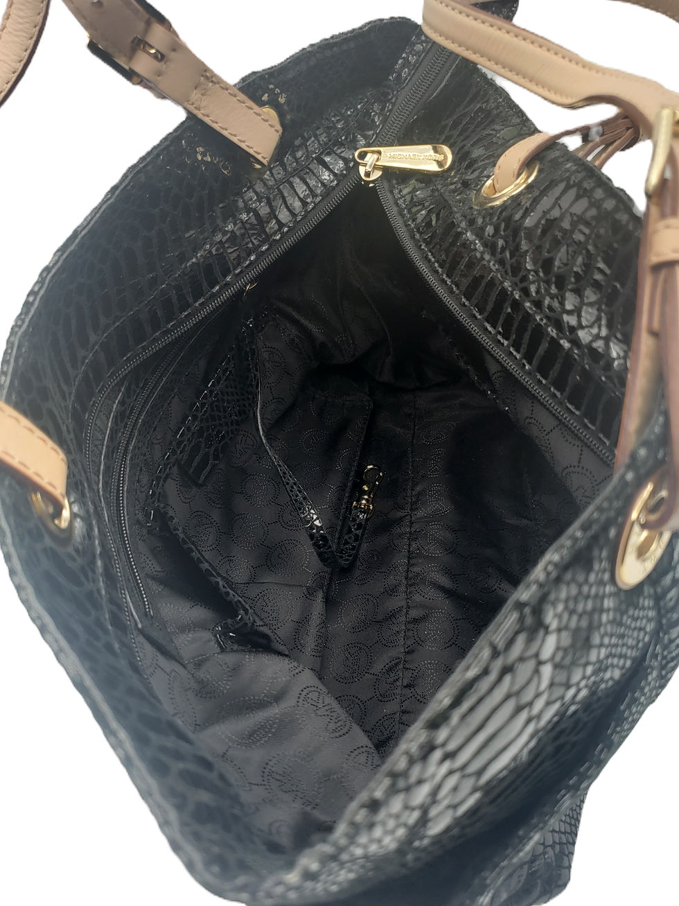 Thumbnail: Micahel Kors Snake Embossed Tote Bag interior view