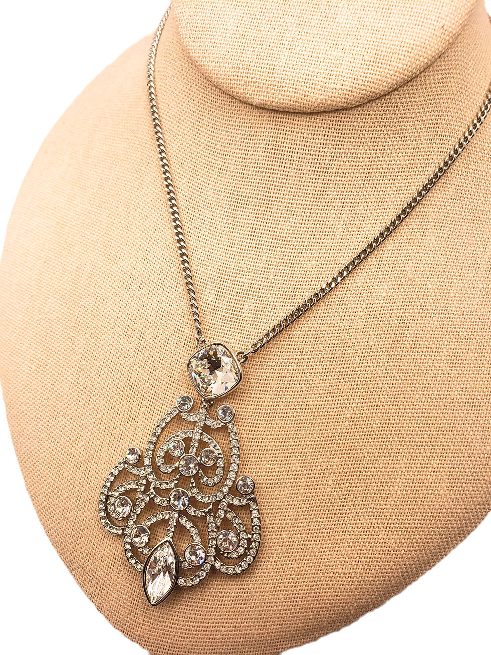 Givenchy Long Rhinestone Statement Necklace