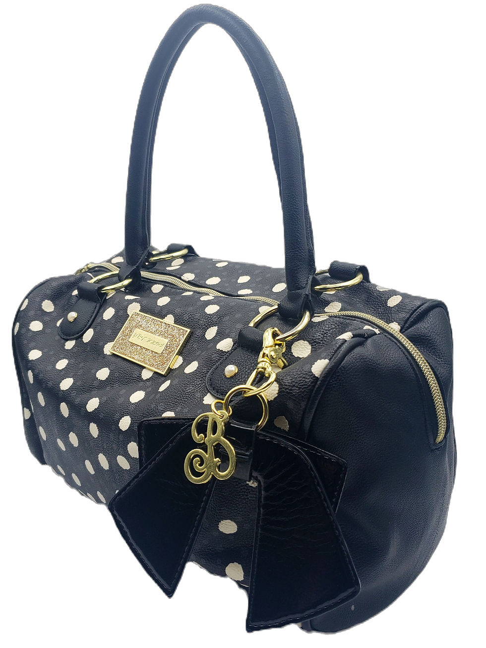 Betsey Johnson Polka Dot Satchel Bag side view