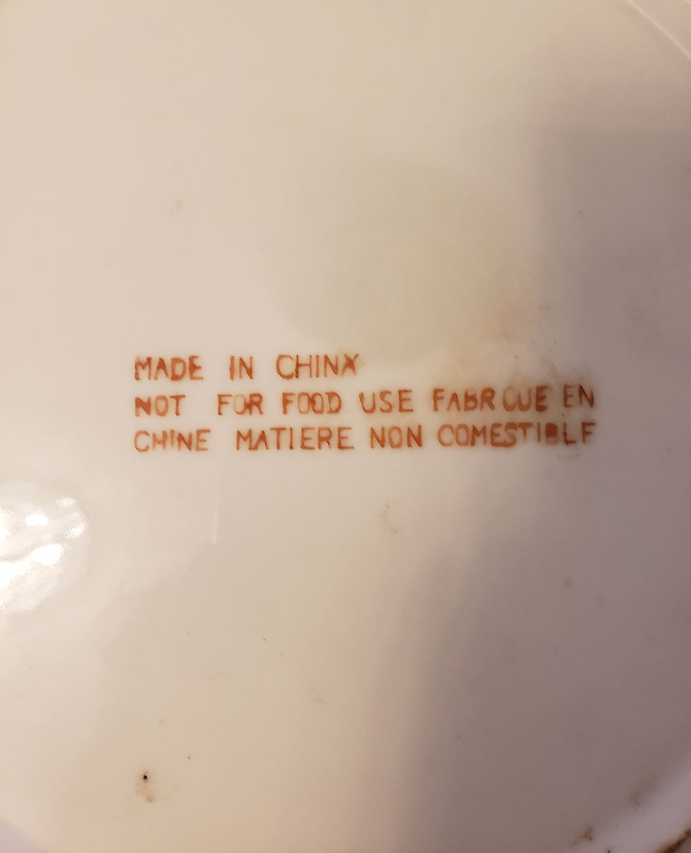 Thumbnail: Vintage Chinese Famille Rose Medallion Porcelain Plate back marking view