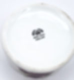 Thumbnail: Vintage bone china hand painted floral trinket box purple floweres and gold trim with lid marking
