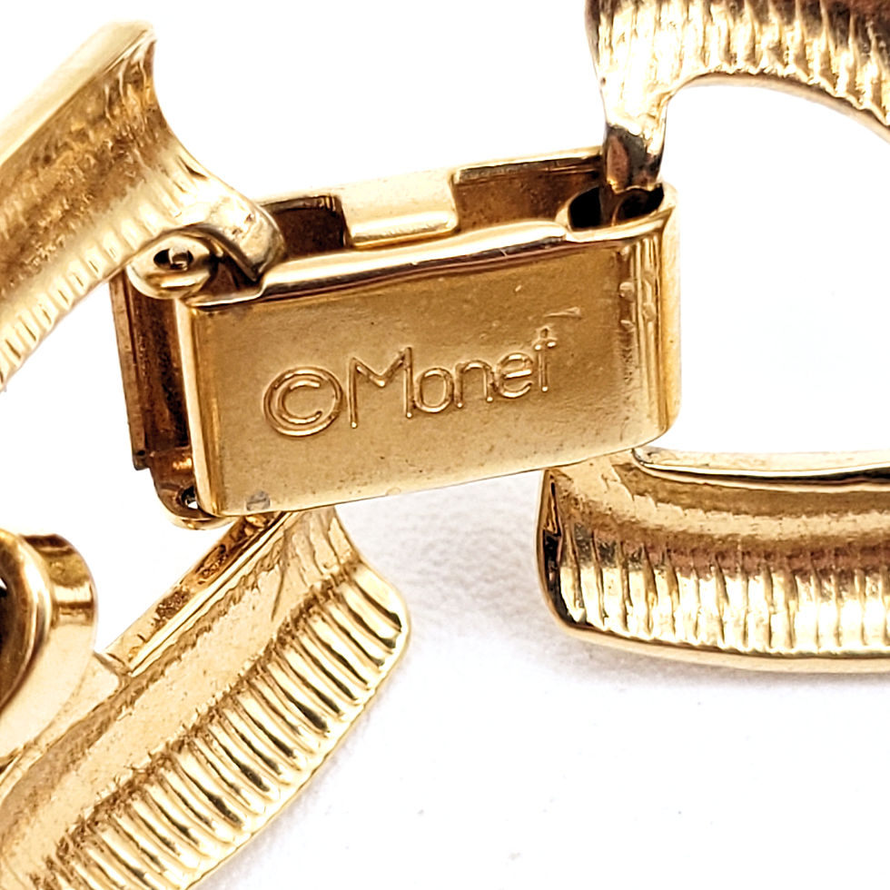 Thumbnail: Vintage Monet Gold Chunky Chain Link Bracelet