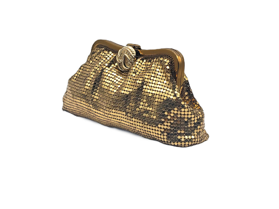 Whiting & Davis Gold Mesh Clutch Accessory Bag