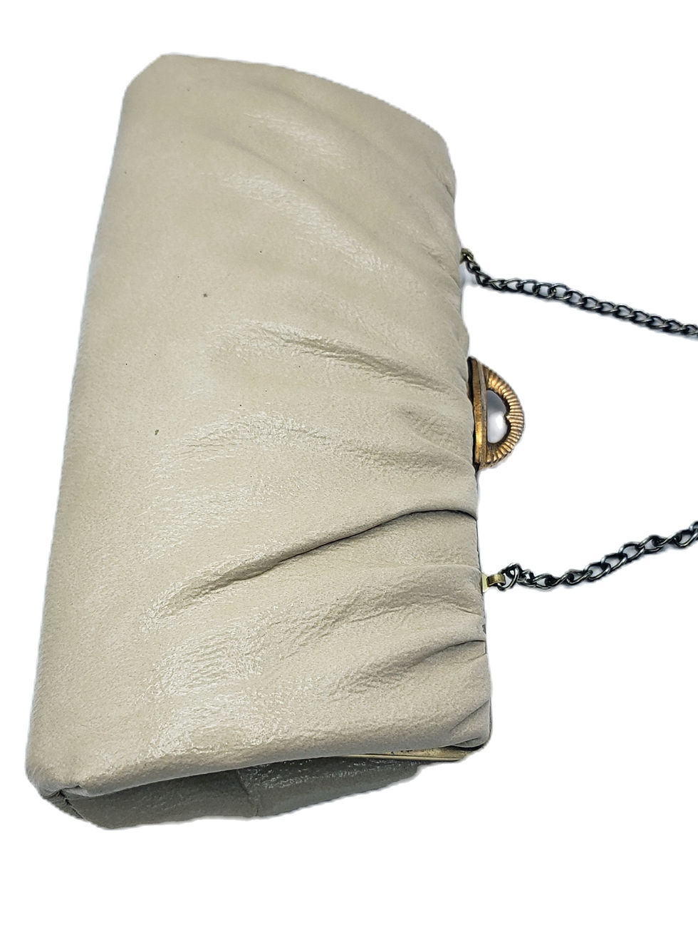 Thumbnail: Vintage Tan Patent Leather Clutch Purse top view