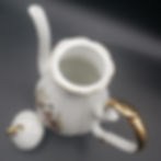 Vintage Porcelain Courting Couple Coffee Tea Pot Fragonard Gold Gild